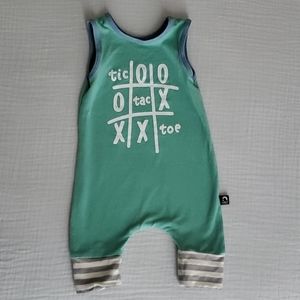 Seafoam green, white, grey onesie tank top romper.
